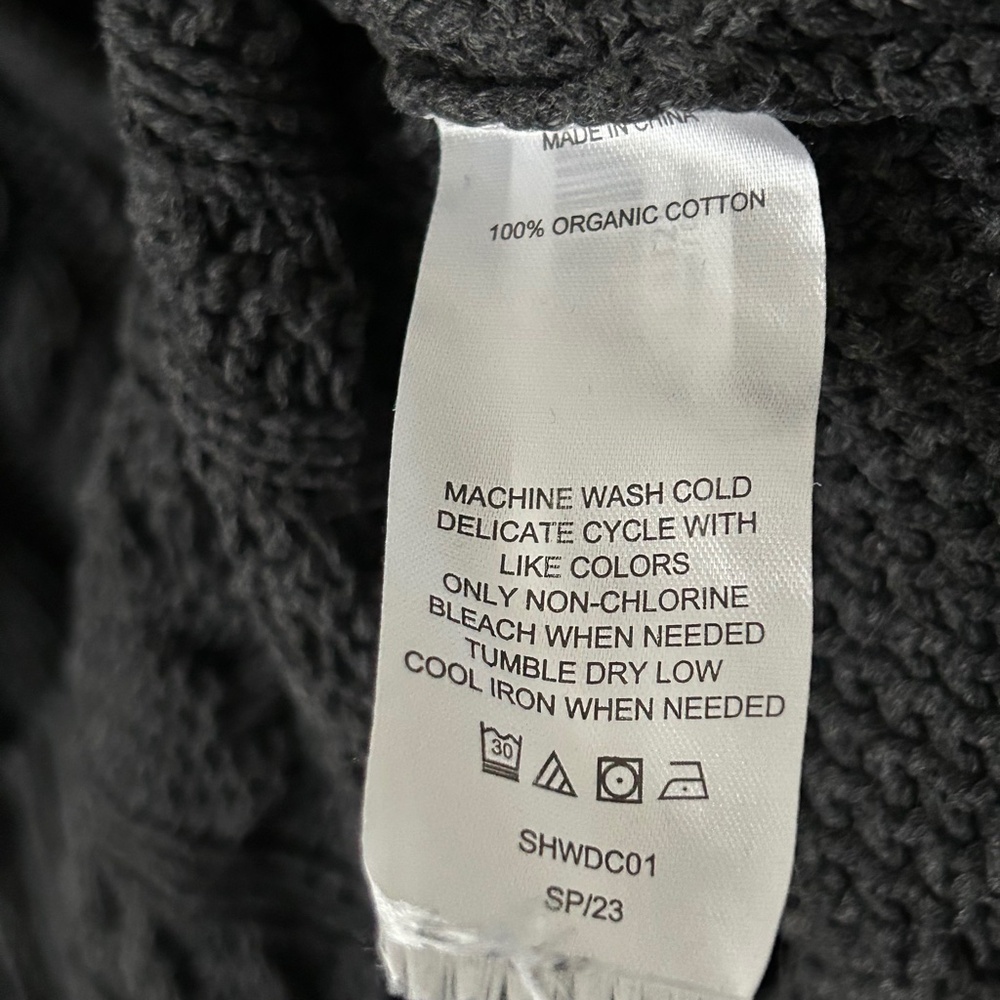 Quince 100% Organic Cotton Oversized Gray Cable Cardigan - Picture 14 of 16